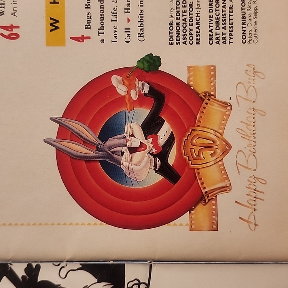 Bugs Bunny 50th Birthday Collector Magazine 1990 w/ Bonus Animation Cell - Picture 7 of 13